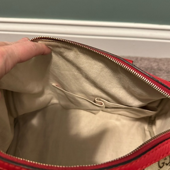 Gucci Boston bag brown monogram with red leather - Picture 11 of 16